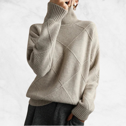 Mia High-Collar Knit Sweater