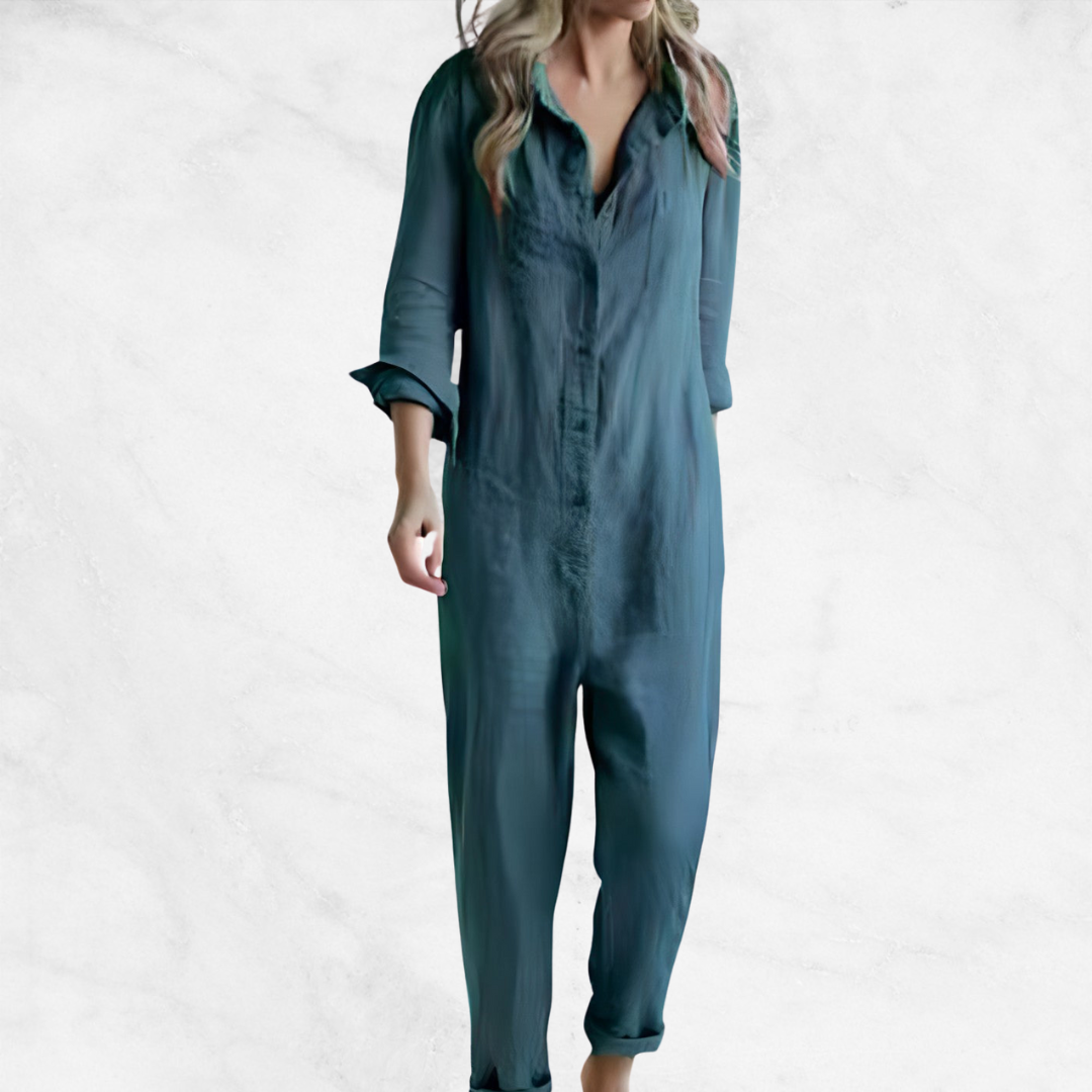 Lucia Luxe Long-Sleeve Jumpsuit