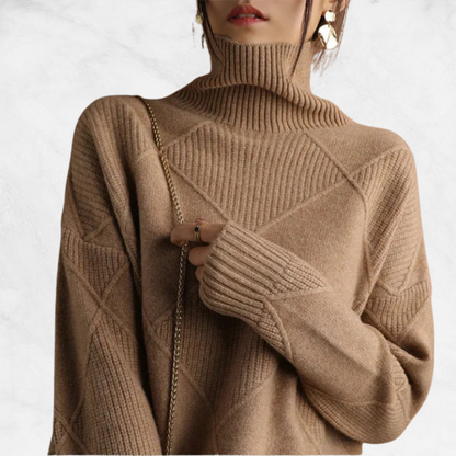 Mia High-Collar Knit Sweater