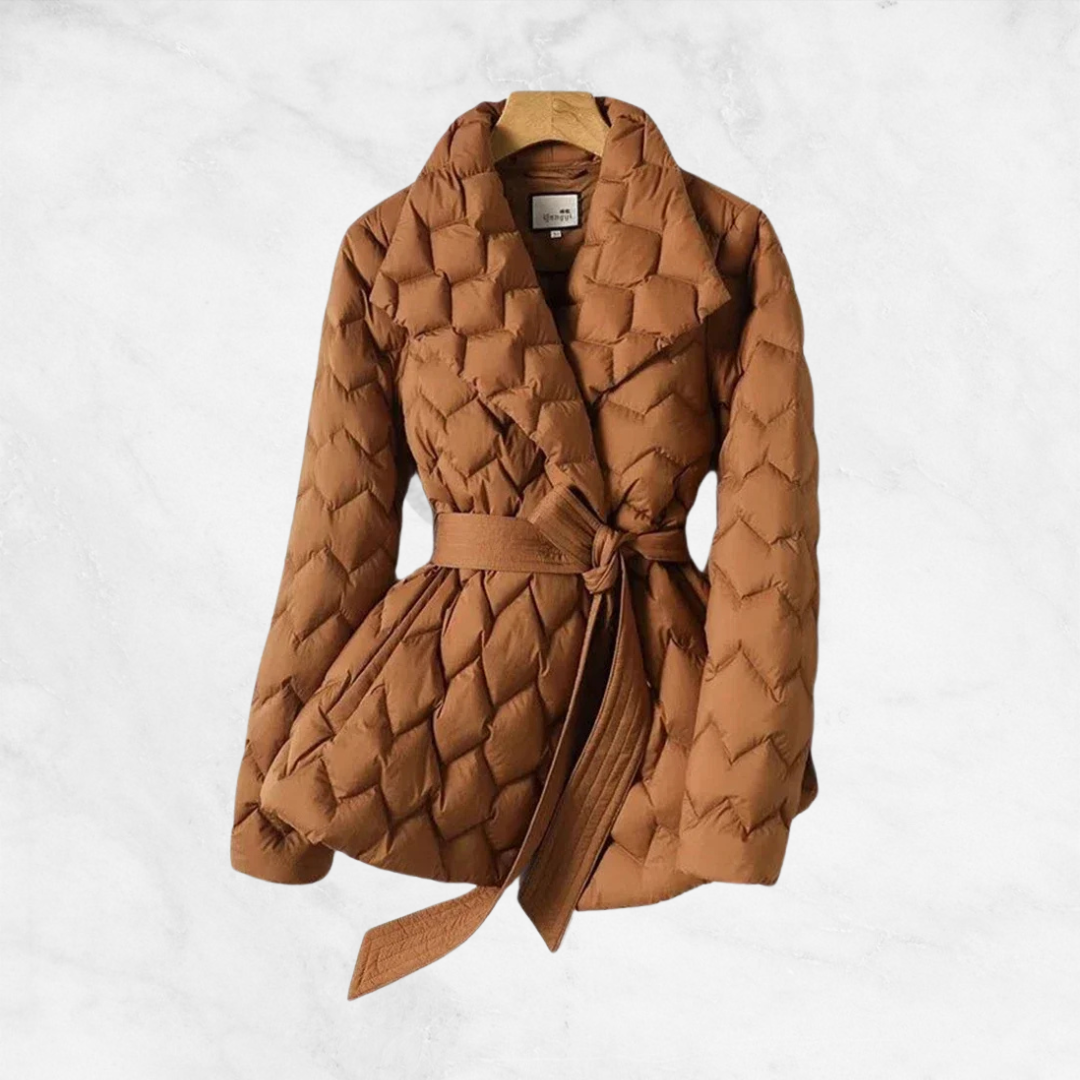 Serena Luxurious Belted Down Jacket