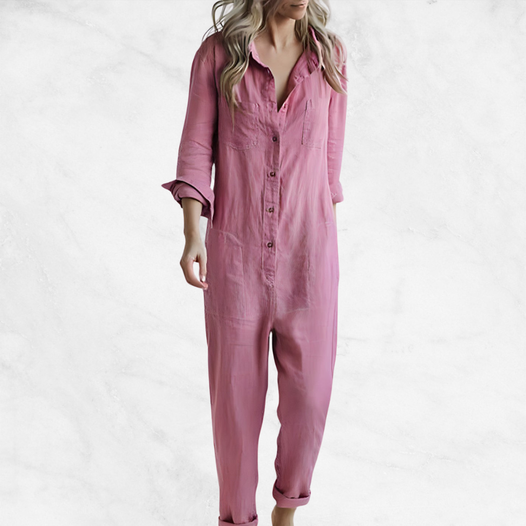 Lucia Luxe Long-Sleeve Jumpsuit