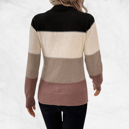 Alessia Timeless Contrast Knit Sweater