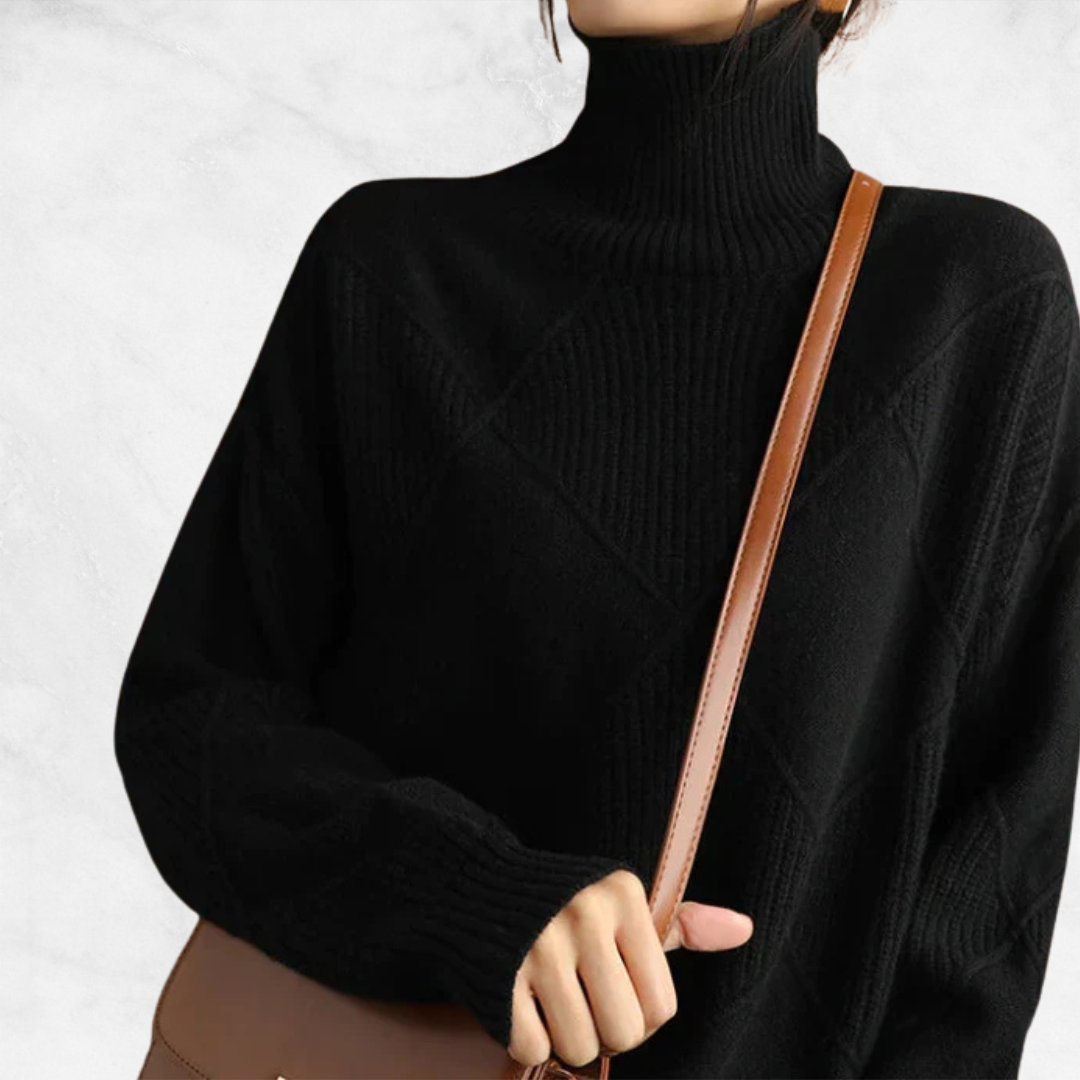 Mia High-Collar Knit Sweater