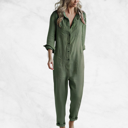 Lucia Luxe Long-Sleeve Jumpsuit