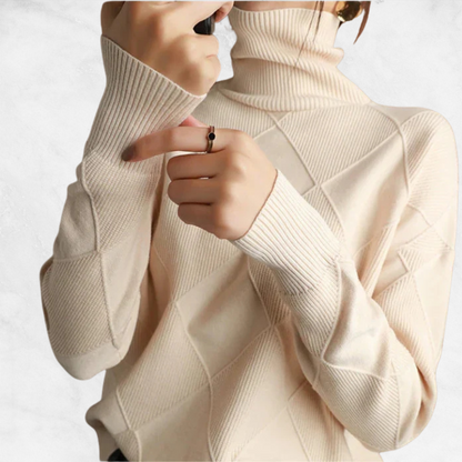 Mia High-Collar Knit Sweater