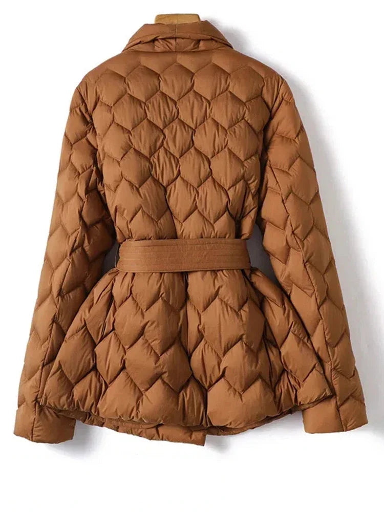 Serena Luxurious Belted Down Jacket