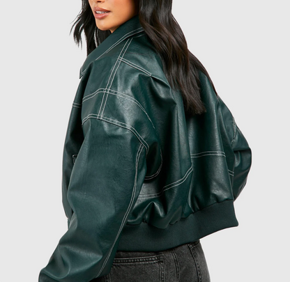 Francesca™ Oversized Leather Jacket