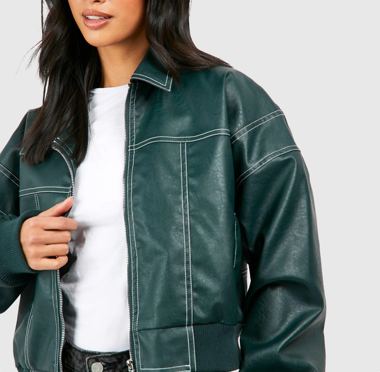 Francesca™ Oversized Leather Jacket