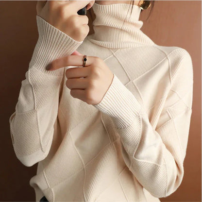 Mia High-Collar Knit Sweater