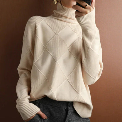 Mia High-Collar Knit Sweater