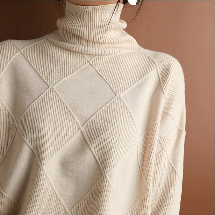 Mia High-Collar Knit Sweater