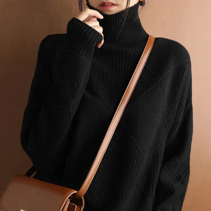 Mia High-Collar Knit Sweater