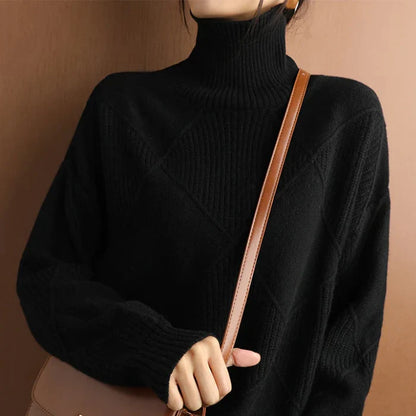 Mia High-Collar Knit Sweater