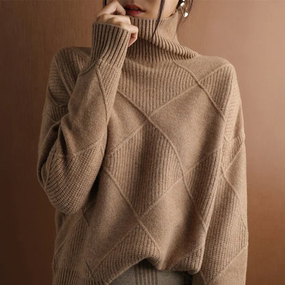 Mia High-Collar Knit Sweater