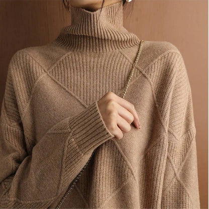 Mia High-Collar Knit Sweater