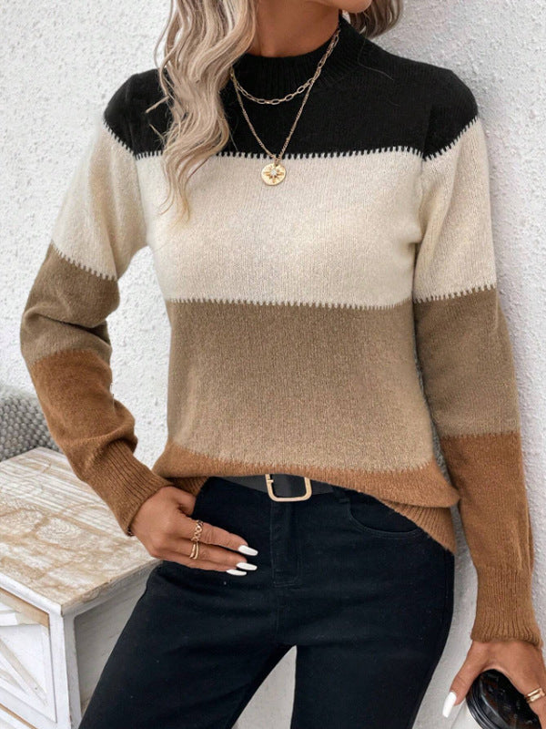 Alessia Timeless Contrast Knit Sweater