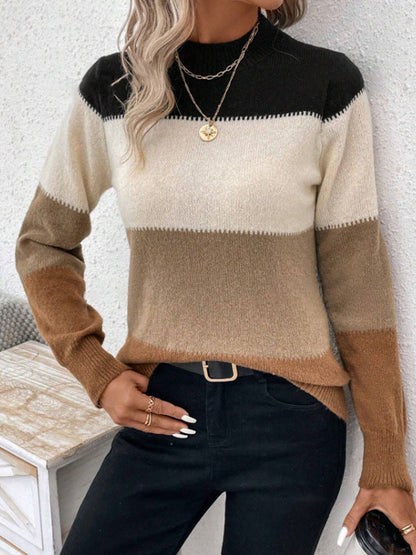 Alessia Timeless Contrast Knit Sweater