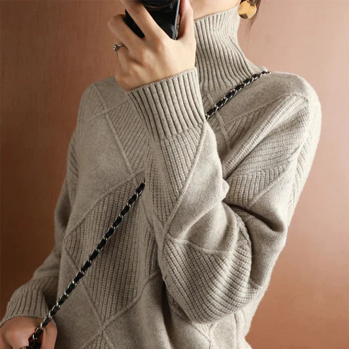 Mia High-Collar Knit Sweater