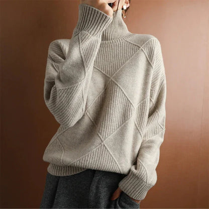 Mia High-Collar Knit Sweater