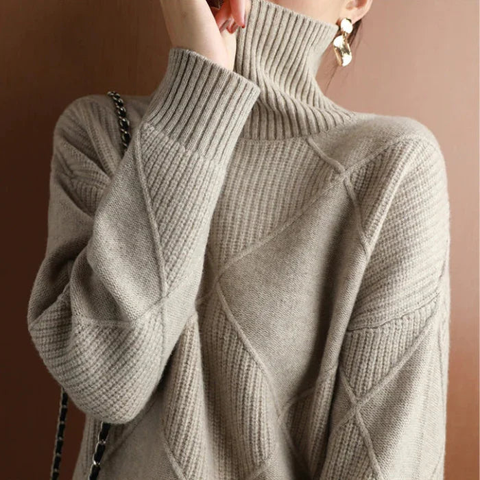 Mia High-Collar Knit Sweater