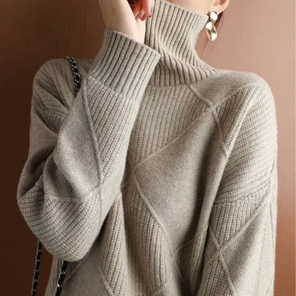 Mia High-Collar Knit Sweater