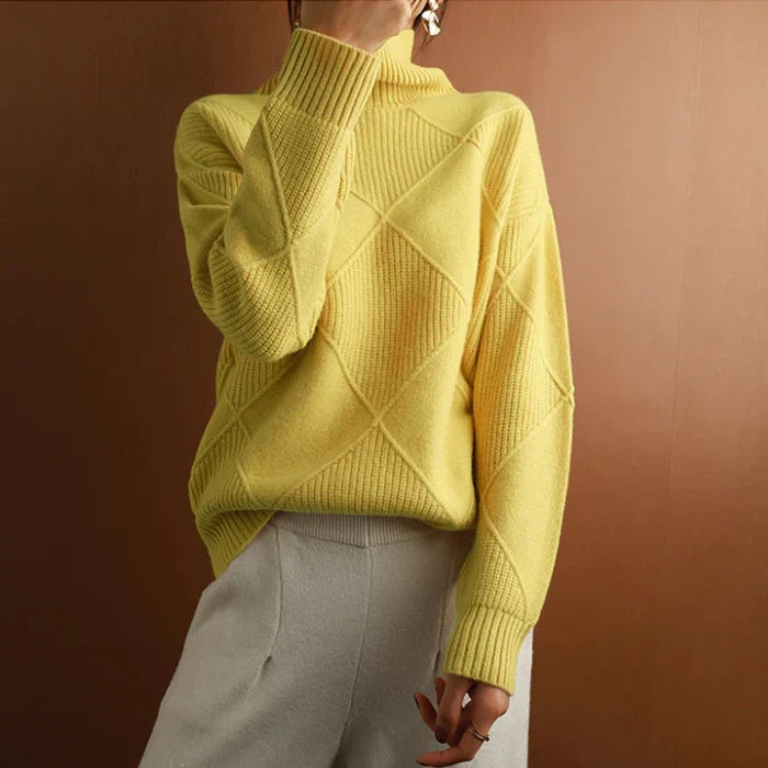 Mia High-Collar Knit Sweater